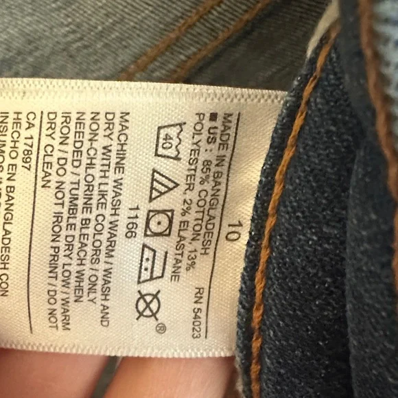 Old Navy High Rise Skinny Jeans Size 10 | Distressed Hem Blue Denim - Picture 2 of 5